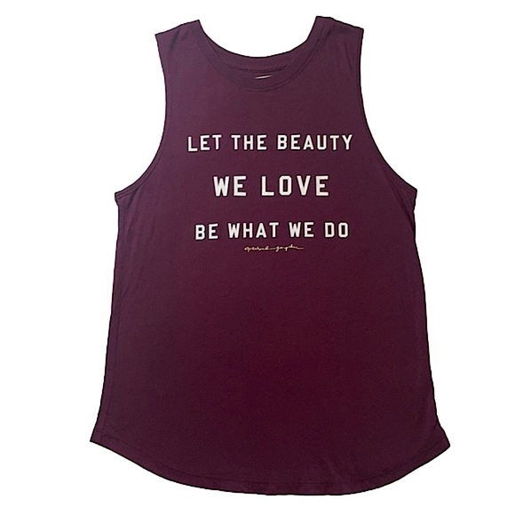 Spiritual Gangster Tops - Spiritual Gangster Maroon Soft Tank Top M Beauty Quote Sleeveless Workout Tee